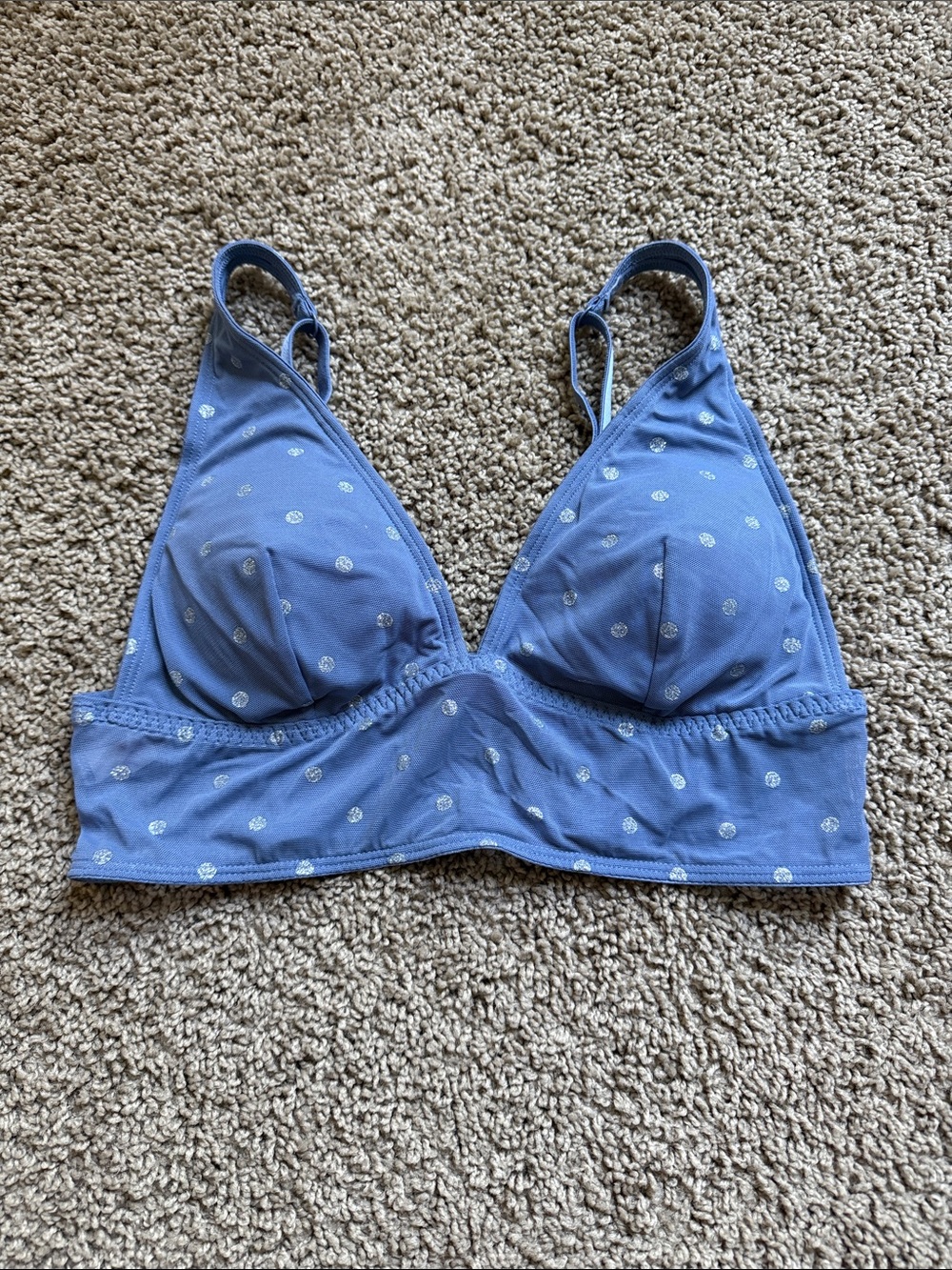 PINK Victoria's Secret Light Blue Polka Dot Bralette